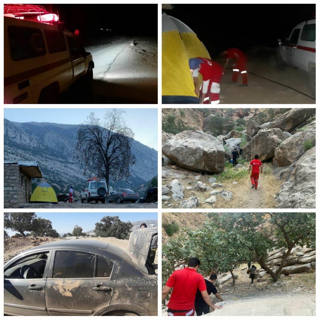 نجات جان گردشگران گرفتار شده در منطقه آبشار شوی دزفول